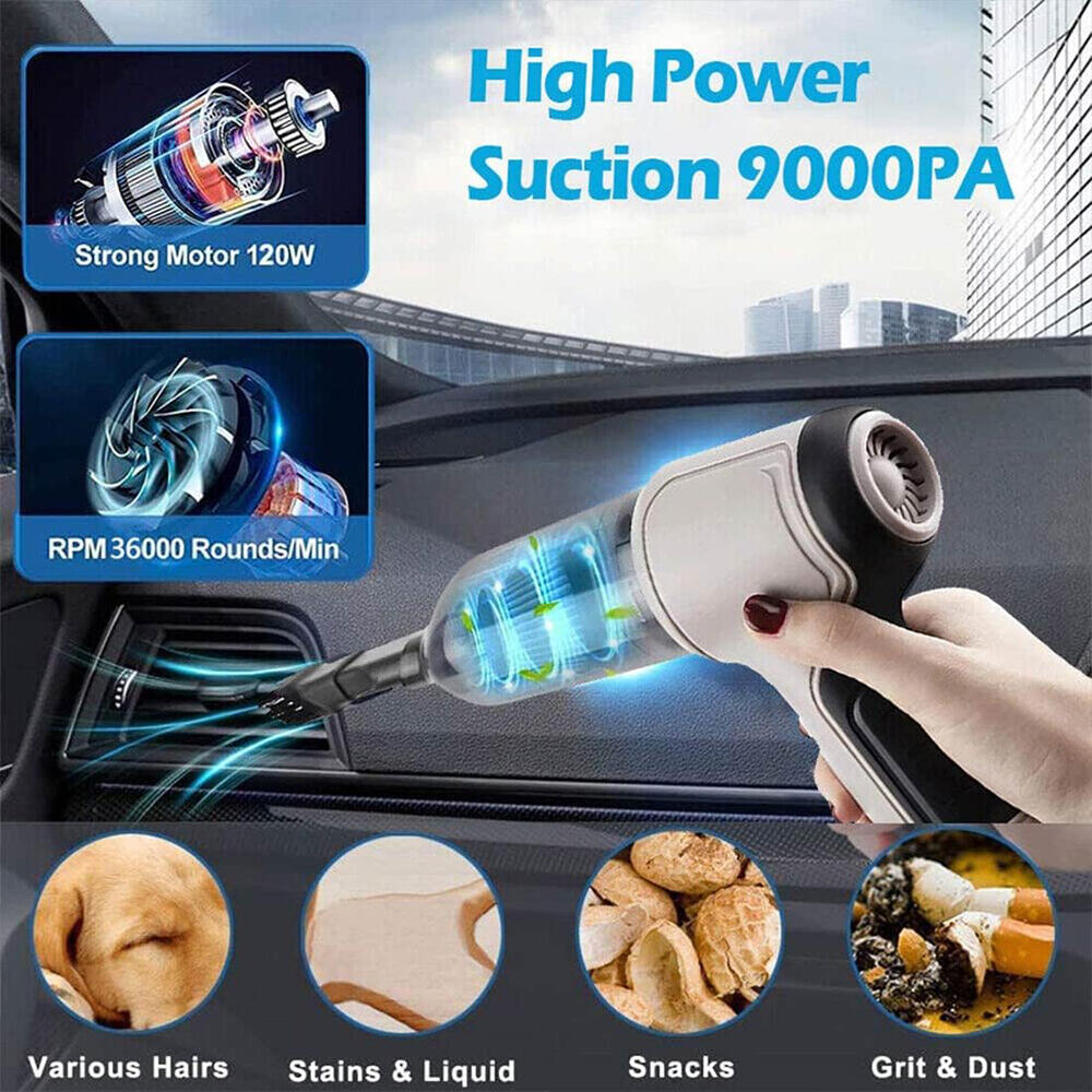 Aspiradora de Mano Inalámbrica 4 en 1 con Sopladora y Compresor, USB, para Hogar y Coche