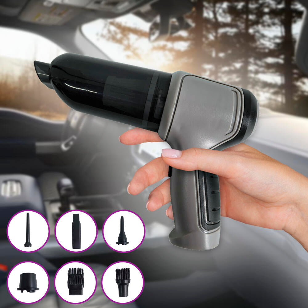 Aspiradora de Mano Inalámbrica 4 en 1 con Sopladora y Compresor, USB, para Hogar y Coche