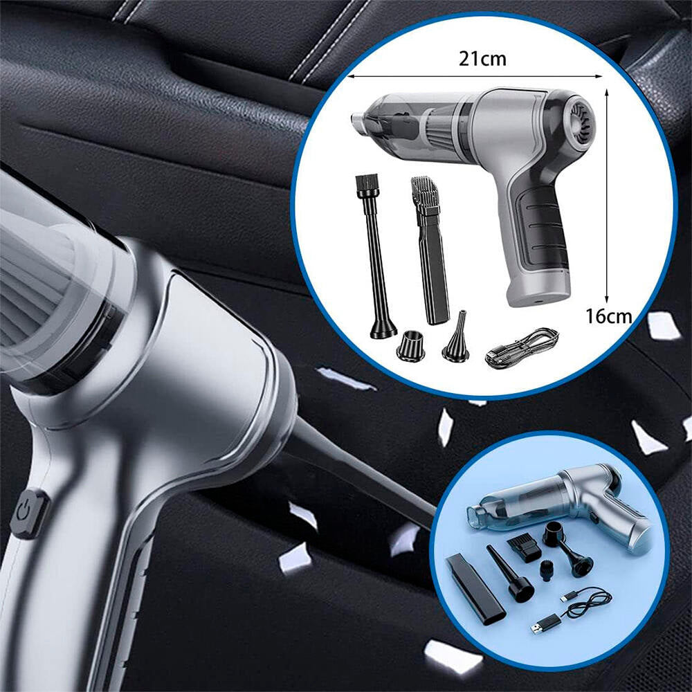 Aspiradora de Mano Inalámbrica 4 en 1 con Sopladora y Compresor, USB, para Hogar y Coche