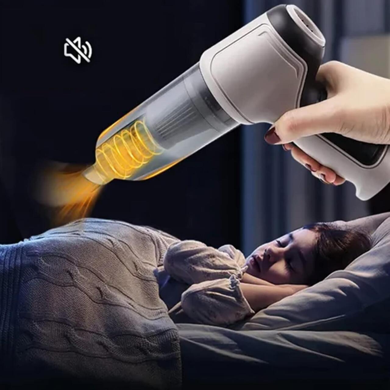 Aspiradora de Mano Inalámbrica 4 en 1 con Sopladora y Compresor, USB, para Hogar y Coche