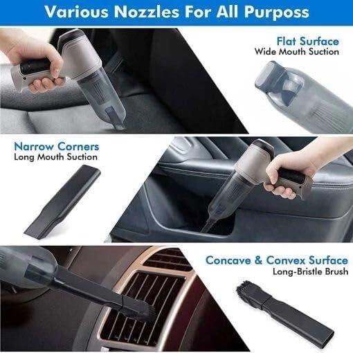 Aspiradora de Mano Inalámbrica 4 en 1 con Sopladora y Compresor, USB, para Hogar y Coche
